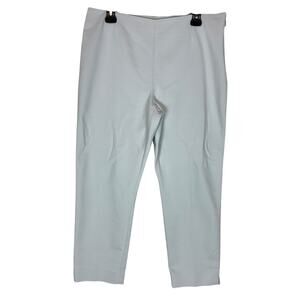 NM Neiman Marcus Pants Womens 12 Light Gray Stretch Cotton‎ Side Zip Trouser
